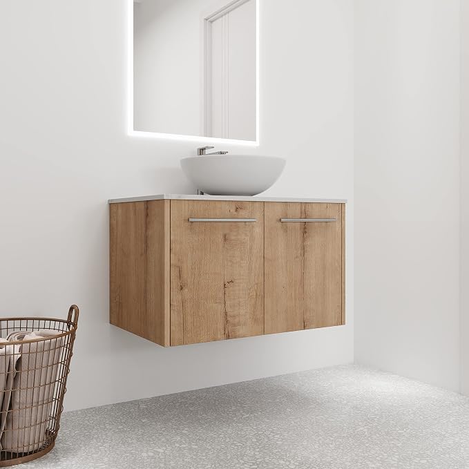 30 Inch Bathroom Vanity with Sink, Modern Wall Mount Floating Bathroom Vanity - Image 5