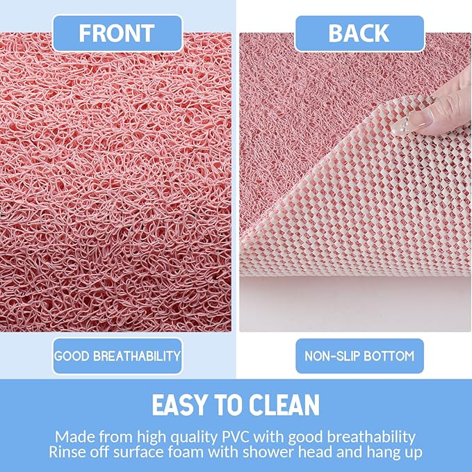 Non-Slip Bathtub Mat, 2 Pack Anti Slip Shower Mat, Fast Drying Bathtub Mats - Image 4