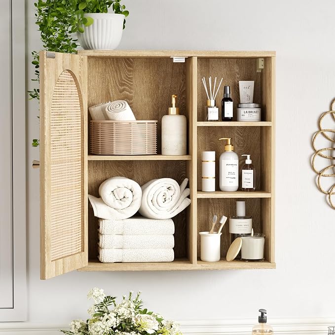 Rattan Bathroom Wall Cabinet - Image 3