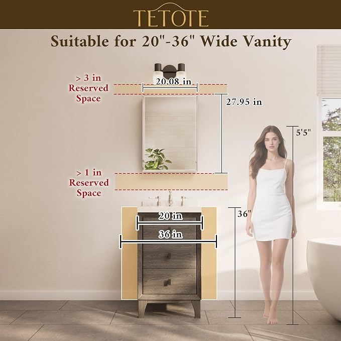 TETOTE 20 x 28 Bathroom Mirror - Image 9