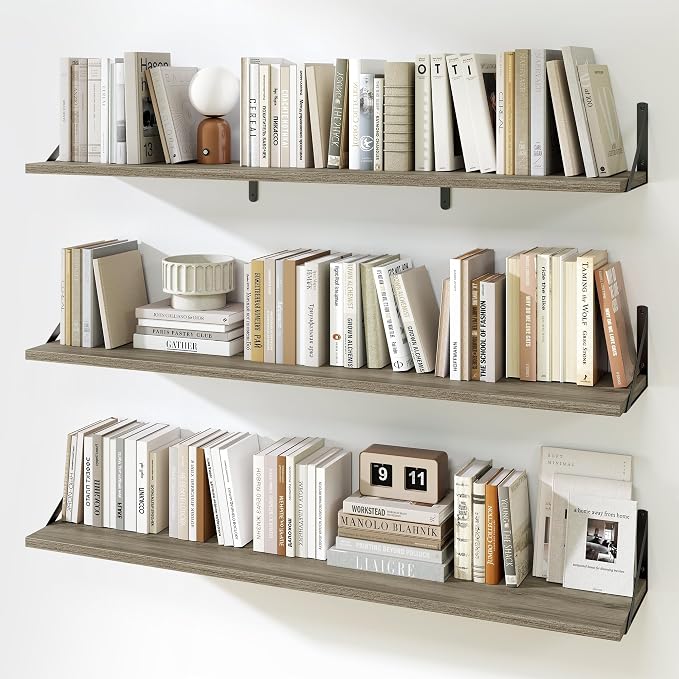 Fun Memories Extra Long Floating Wall Shelves, 48 x 8 Inches by FunMemories