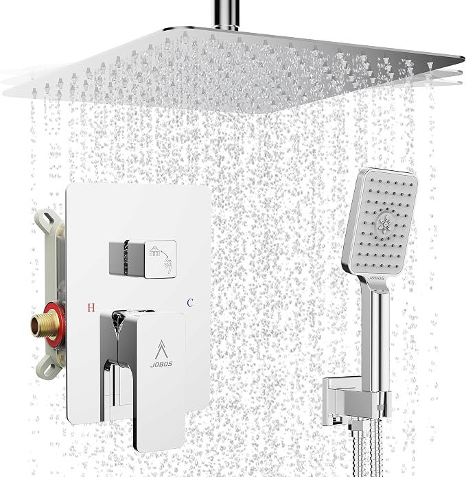 Shower System Modern Rain 8 inches Brass Faucet Set - Image 8