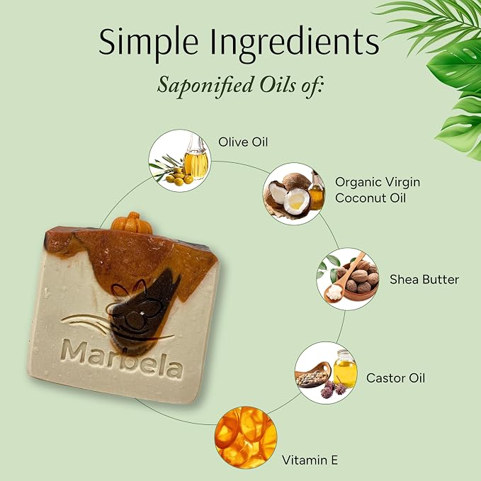 Marbela Cosmetics Pumpkin Sandalwood Handmade Soap Bar - Image 5