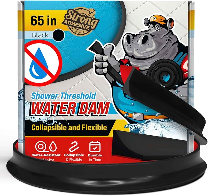 Shower Threshold Water Dam Barrier 65" by ExploreHippoDam