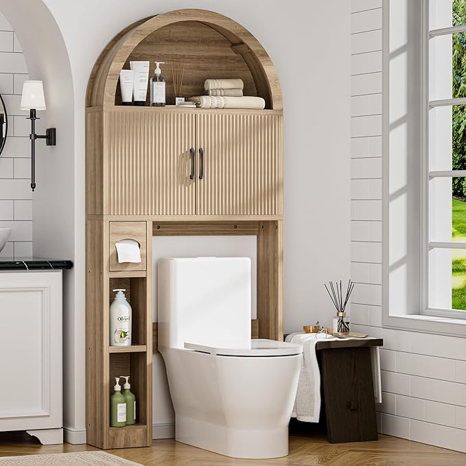 Spurgehom Over The Toilet Storage Cabinet, Bathroom Shelf Organizer Freestanding by Spurgehom