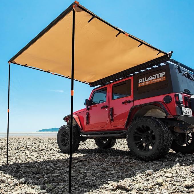 ALL-TOP Vehicle Awning 8.2'x8.2' Roof Rack Pull-Out Sun Shade UV50+, by ALL-TOP4X4