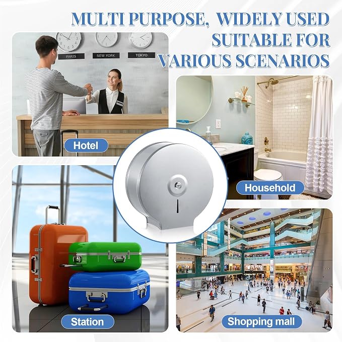 Mifoci 1 Pcs Industrial Toilet Paper Holder Commercial Roll Dispenser Wall - Image 6