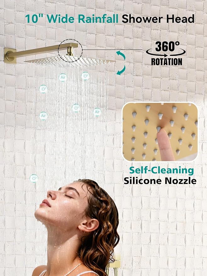 Lefton Shower System in Fahrenheit Display, 10” Overhead Shower Head - Image 3