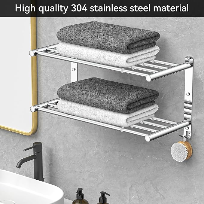 Adjustable Towel Bar for Bathroom Wall Mount17-30.7inch Adhesive Shower Towel - Image 6