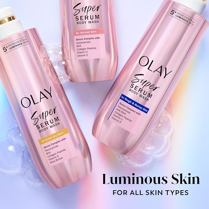 Olay Super Serum Body Wash for Extra Dry Skin, 24hr Long Lasting Hydration - Image 11