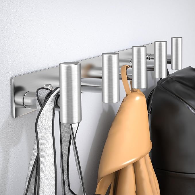 Wall Mounted Coat Rack-5 Hooks, Heavy Duty Stainless Steel Wall Hooks - Image 8