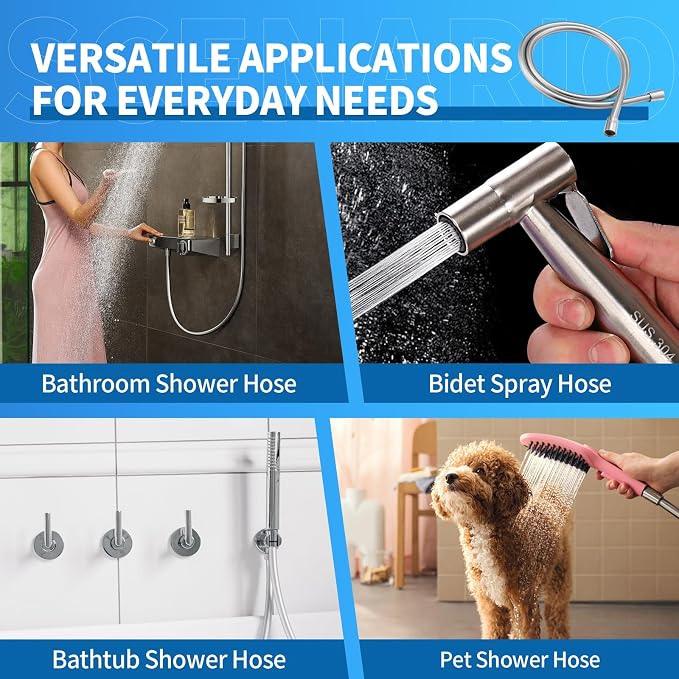 Extra Long Replacement Shower Hose Extension Handheld Shower Head Hose 70 - Image 9