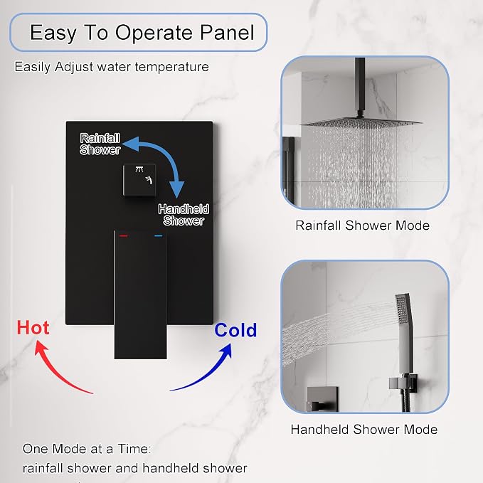 WELLFOR 12-In Ceiling Mount Shower System - Image 4