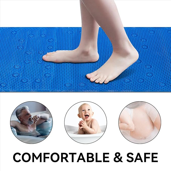 Double Layer Foam Non Slip Bathtub Mat 37x17in, More Comfortable and Thicker - Image 7