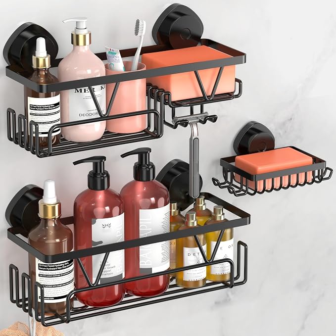 KEGII Shower Caddy Suction Cup, 3 Pack Removable Shower Shelves by KEGII