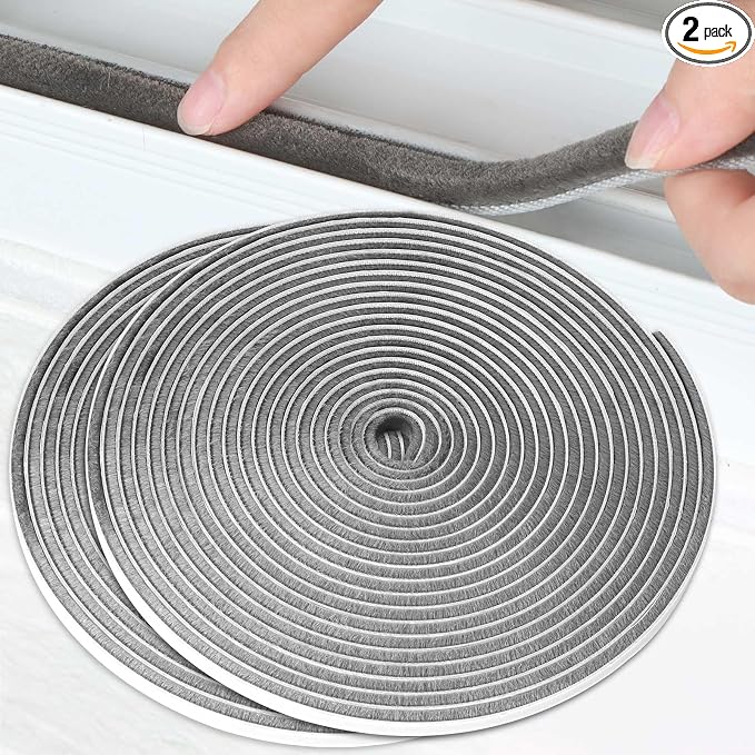 2Pack MILEQEE Door Brush Seal, 66Feet Total, Felt Pile Weather Stripping by MILEQEE