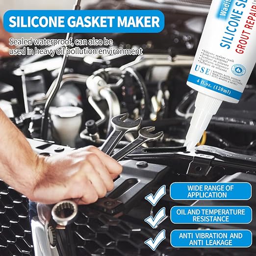 8Oz Black Waterproof Caulk & Seal Silicone Sealant, Wadities Tile Grout Repair - Image 8