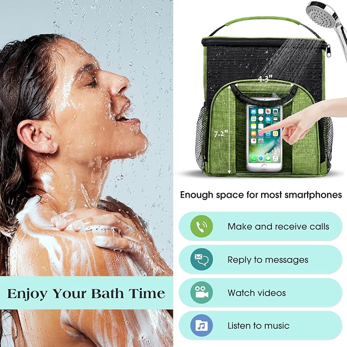 Attmu Portable Shower Caddy College Tote Bag, Quick Dry Hanging Toiletry Bag - Image 5