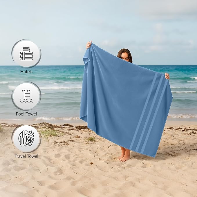RIVERSIDE Pack of 2 Extra Large Bath Sheets 35 x 70 Inches - Image 6