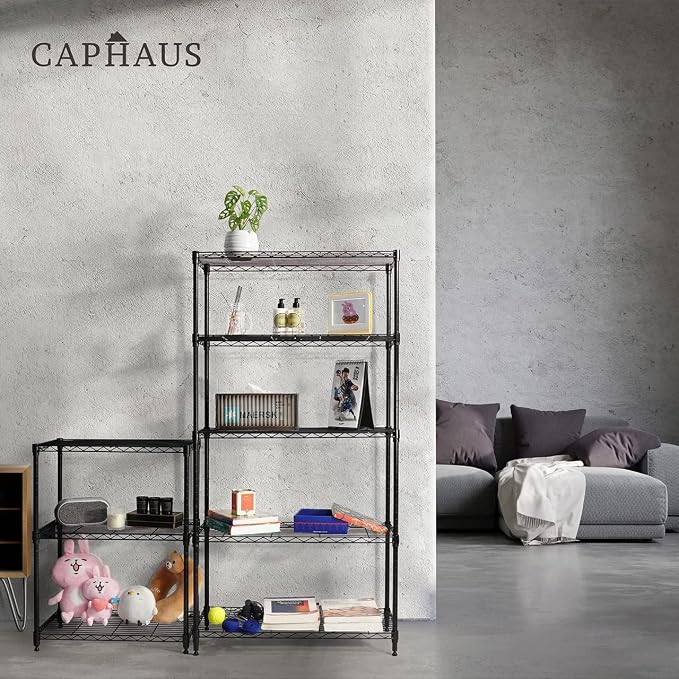 CAPHAUS 4-Tier Adjustable Height Wire Shelving Unit, Wire Rack Shelving - Image 7
