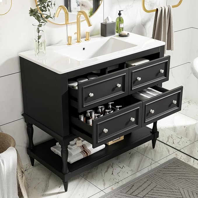 36 Inch Black Bathroom Vanity - Image 3