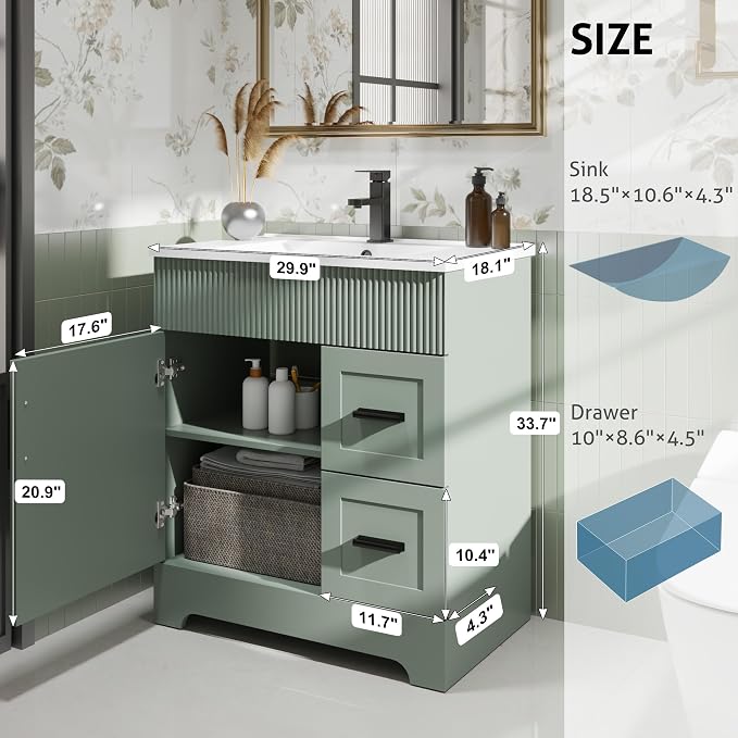 eclife 30" Bathroom Vanities Sink Combo - Image 2