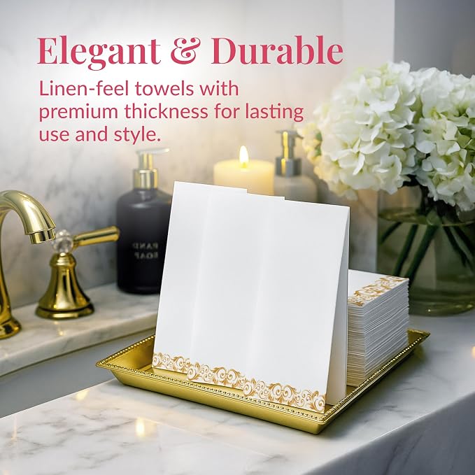 Prestee 200 Pack Disposable Paper Guest Towels - Image 2