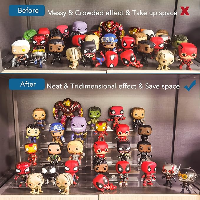 12 Inch Acrylic Shelf for Perfume Organizer in 2 Pack, 4 Tier Funko POP Shelves - Image 3