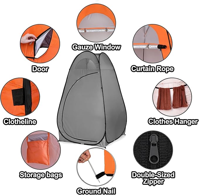 4x4ft Pop Up Privacy Shower Tent - Image 5