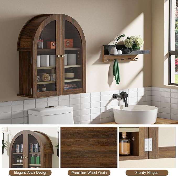 HOACT Arch Bathroom Wall Cabinet - Image 3