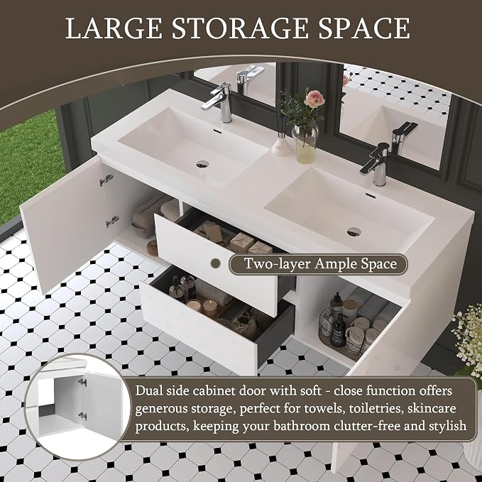 60 Inch Floating Bathroom Vanity - Image 3