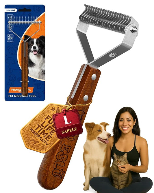Dog Brush for Shedding 20 Blade Dematting Tool Pet Brush, Undercoat Rake for by KIZOESLO