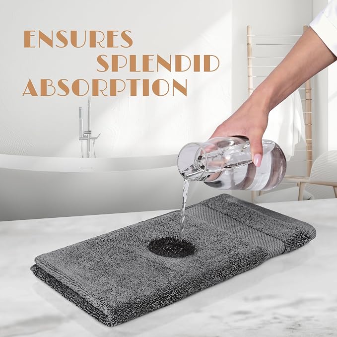 White Classic Wealuxe Grey Hand Towels - Image 5