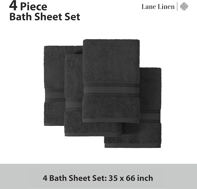LANE LINEN Large Cotton Bath Sheets, Extra Large Quick Dry Towels, Zero Twist - Image 4