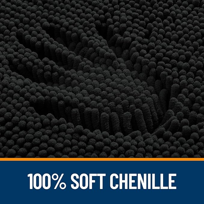 OLANLY Bathroom Rugs 59x20, Extra Soft Absorbent Chenille Bath Rugs, Rubber - Image 3