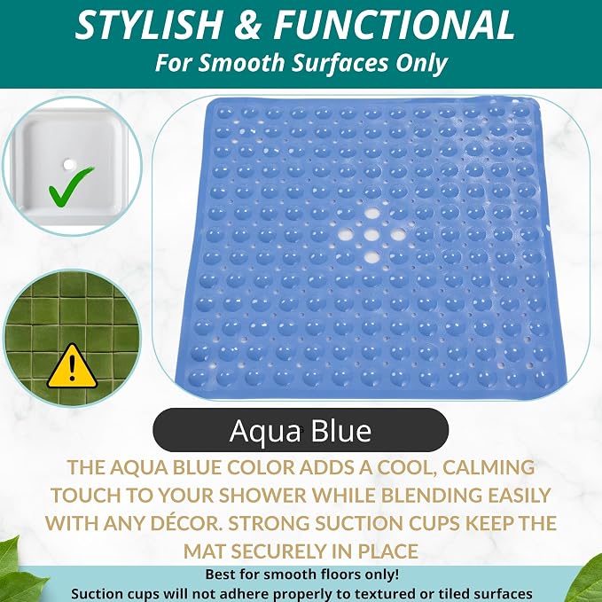 ENKOSI Square Shower Mat – 21 x 21 Inch Non-Slip Bathroom Shower Stall Mat - Image 5