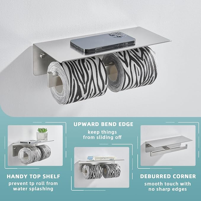 Angle Simple Bathroom Toilet Paper Holder, SUS 304 Stainless Steel Toilet - Image 3
