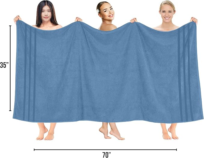 RIVERSIDE Pack of 2 Extra Large Bath Sheets 35 x 70 Inches - Image 2