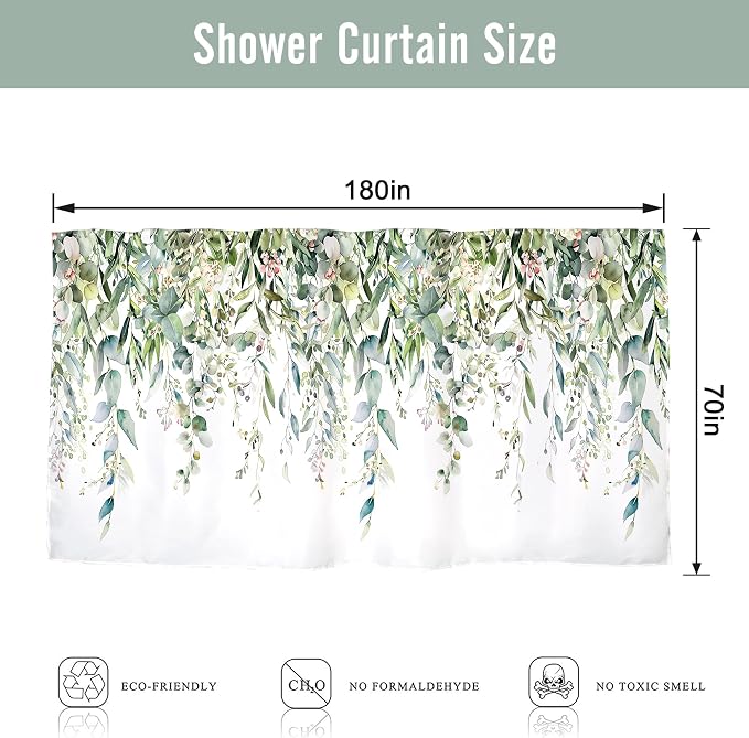 Riyidecor Clawfoot Tub Extra Wide Shower Curtain - Image 3