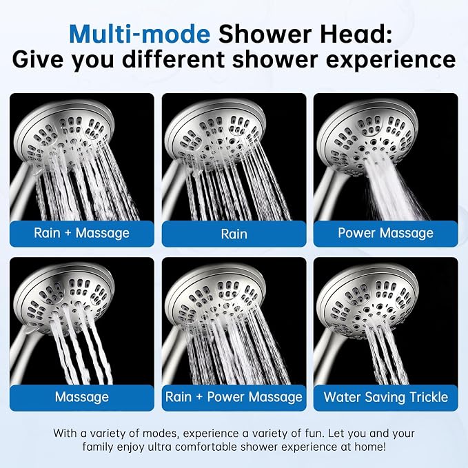 G-Promise High Pressure Shower Head 6 Spray Setting - Image 3