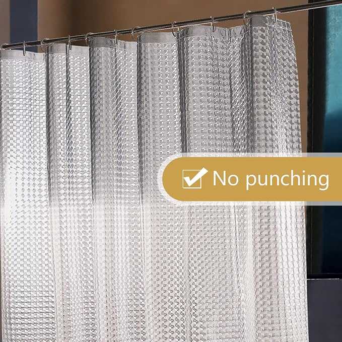 NTBAY EVA Semi-Transparent Clear Shower Curtain - Image 4