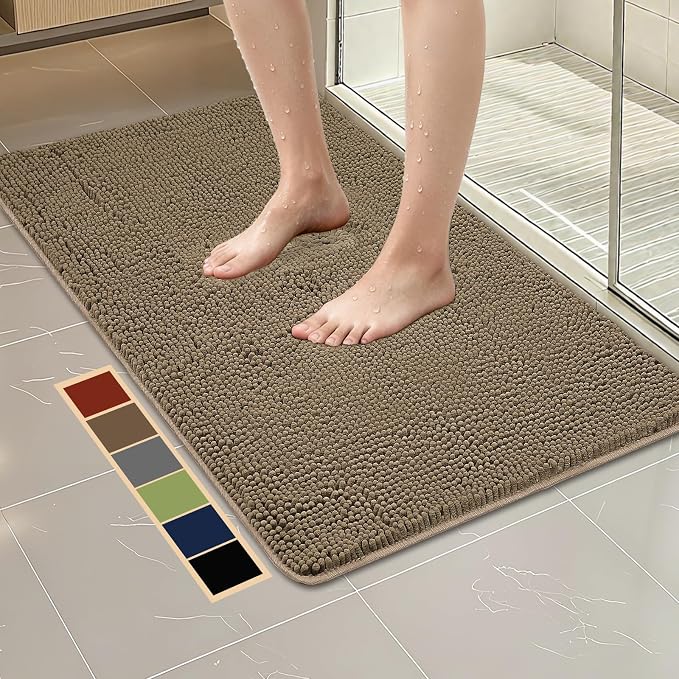 Bcoimo 44"×24" Absorbent Bath Mat, Non-Slip by Bcoimo