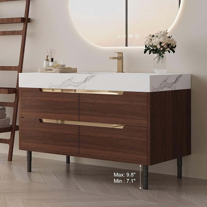 35.4" Bathroom Vanity with Sink Combo Set, Solid Wood Frame Bathroom Storage - Image 7