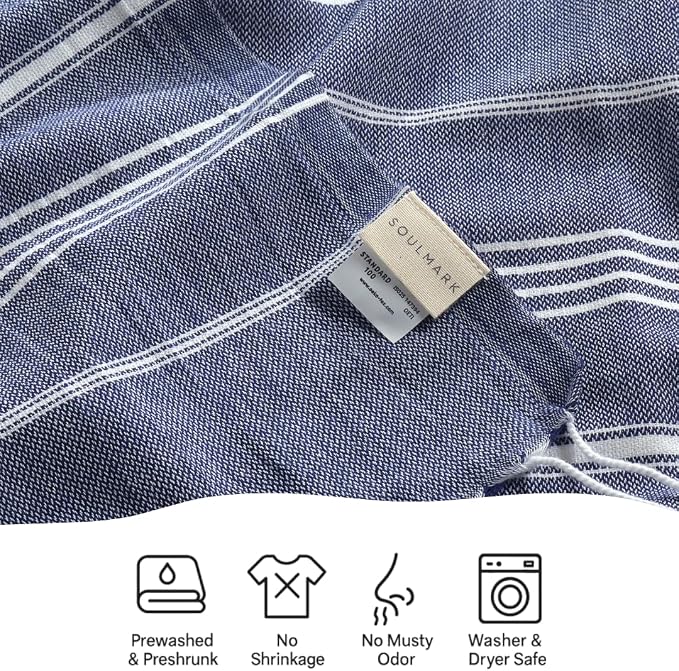 SOULMARK 100% Cotton Turkish Beach Towel - Image 2
