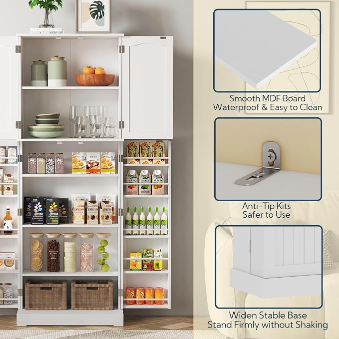 Yusong 64'' Kitchen Storage Cabinet, Tall Pantry Storage Cabinet - Image 5