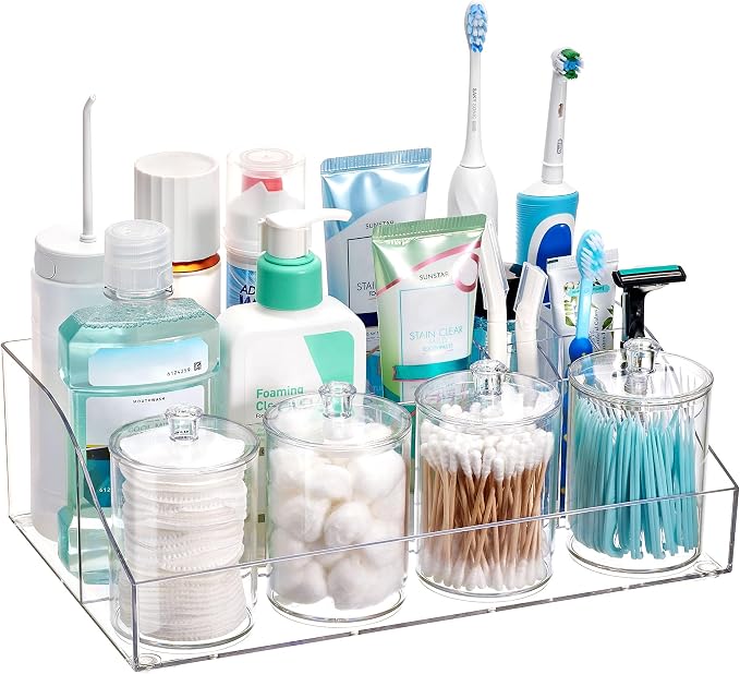 Vtopmart 5 PCS Bathroom Countertop Organizer, 1 Divided Tray by Vtopmart