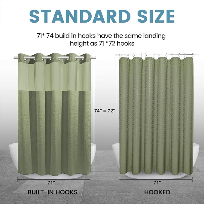 Sage Green Hotel Shower Curtain - Image 6
