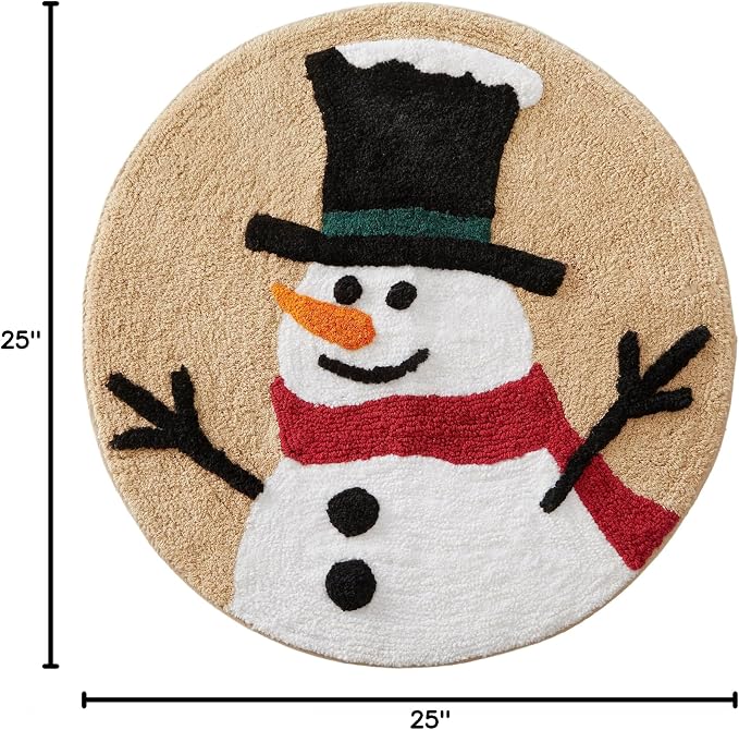 SKL Home Christmas/Winter Rustic Plaid Snowman Rug - Image 8