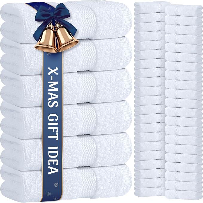 Wealuxe White Washcloths 48 Pack by WhiteClassic
