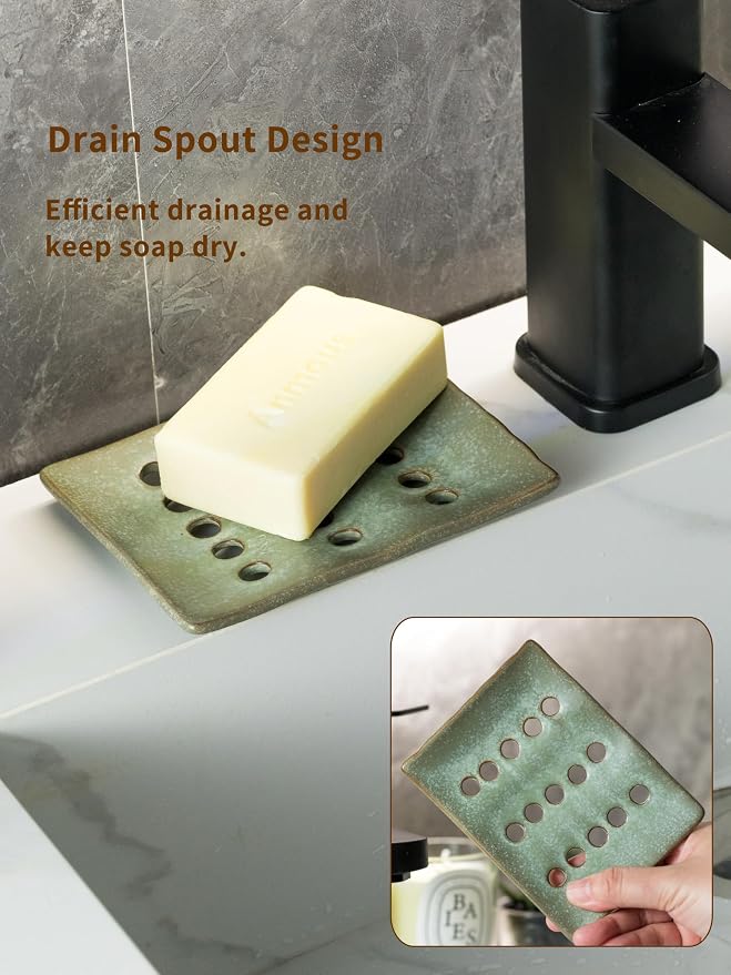 Ceramic Soap Dish with Self Drain - Image 8